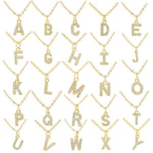 English Letter Necklace Micro Inlaid Zircon Plated 18K