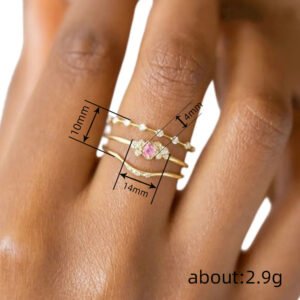 Three-piece Ring Set Sweet Ring Female