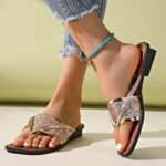 Fashion Plus Size Woven Clip Toe Fashion Shoes