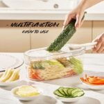 New Multifunction Vegetable Cutter With Basket And Brush Portable Slicer Chopper Kitchen Tools