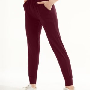 Sweatpants - Cropped New Solid Color Deep Crimson