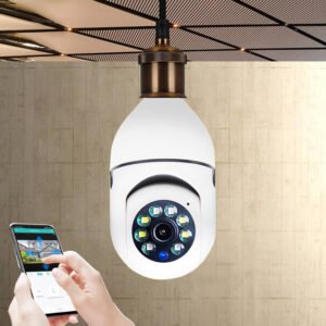 1080P WiFi Bulb Camera with 4X Zoom - E27 Home Security & 5G Alarm Monitor