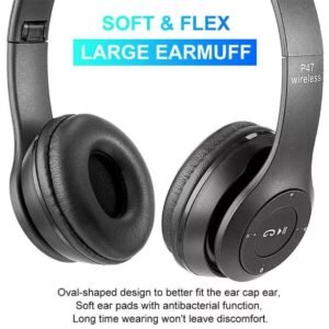 P47 Foldable Wireless Bluetooth Stereo FM Over Ear Headphones