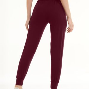 Sweatpants - Cropped New Solid Color Deep Crimson