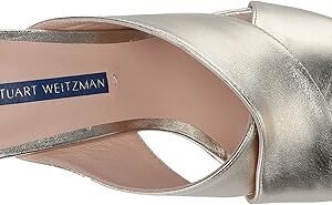 Stuart Weitzman Women's GALENE Sandal, Platino Metallic Nappa, 9.5 Medium US