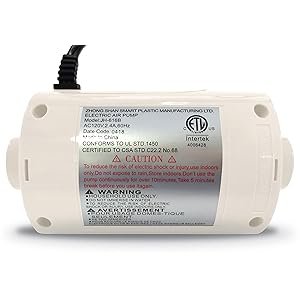 Sun Pleasure EZ INFLATE Supreme High Volume AC Air Pump - Inflator Deflator Air Pump with 3 Universal Nozzles - Electric Air Pump for Inflatables, Airbeds, Inflatable Pool (Home 1.2 PSI)
