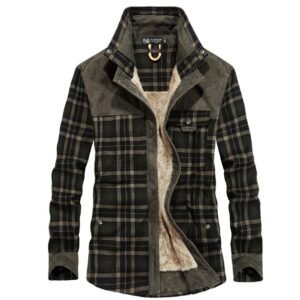 522373313071.jpg Winter Jacket Men Thicken Warm Fleece Jackets Coats Pure Cotton Plaid Jacket Military Clothes
