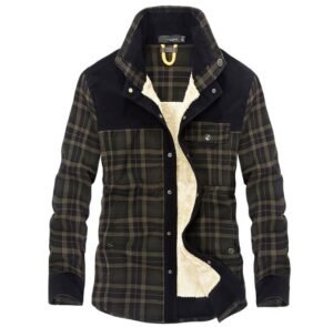 973535366126.jpg Winter Jacket Men Thicken Warm Fleece Jackets Coats Pure Cotton Plaid Jacket Military Clothes