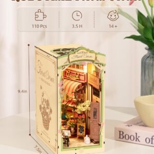 Rolife Floral Corner DIY Book Nook Shelf Insert Kit 3D Wooden Dollhouse For Gift TGB09