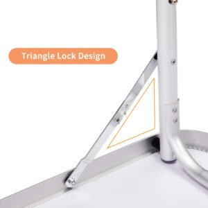 6ft Wood Grain Outdoor Folding Table Aluminum Alloy Rectangular 50kg Tri-fold Tabletop